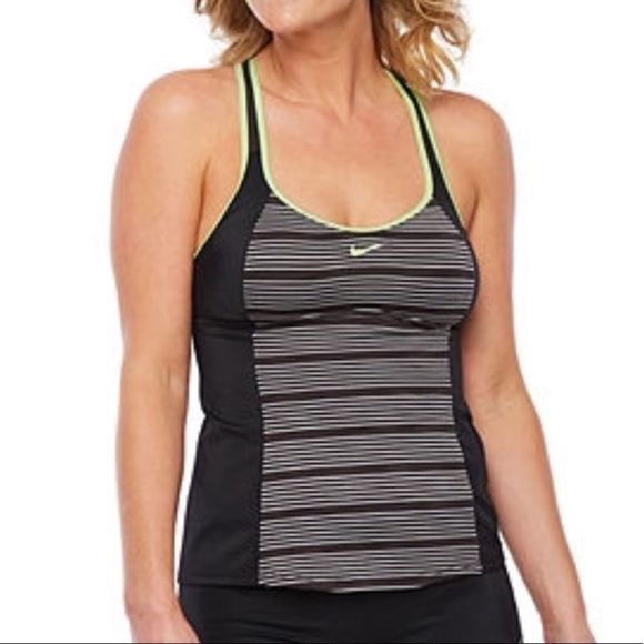 Nike Striped Tankini Swimsuit Top - Picture 1 of 4